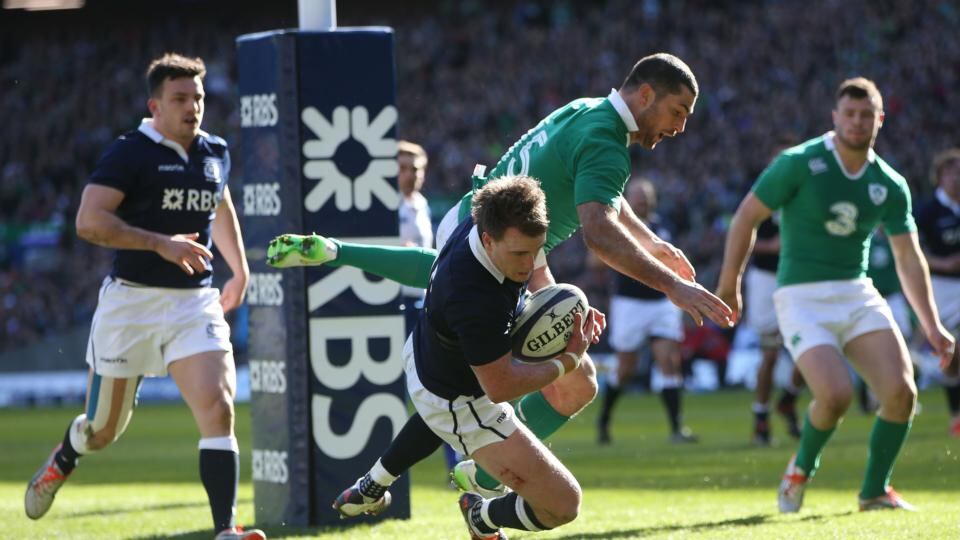 Rob Kearney:  A little bit of a mixed bag, a fumble for Scotland’s try, a couple of sliced kicks but overall his contribution was on the positive side of the ledger with some muscular carries at important times. Rating: 6