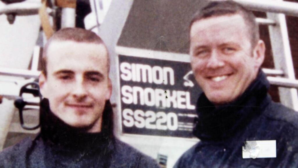 Firefighters Mark O’Shaughnessy (left) and Brian Murray  died in a fire at a disused building in Bray Co Wicklow in 2007. Photograph: Niall Carson/PA Wire