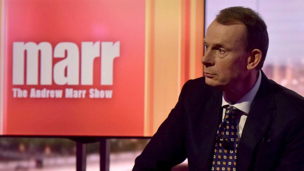 Andew Marr: expects to make full recovery after operation. Photograph: Jeff Overs/BBC/PA Wire