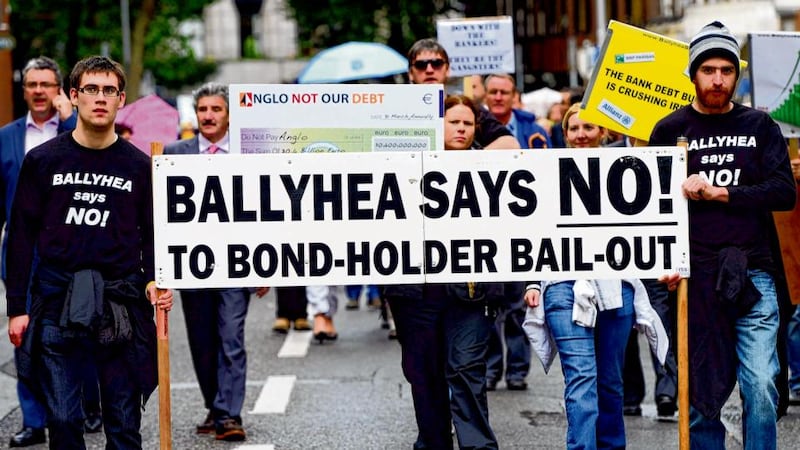 Peak anger: Ballyhea anti-bailout protesters in 2012. Photograph: Eric Luke