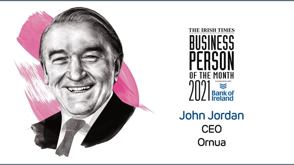 Ornua chief John Jordan has been chosen as The Irish Times Business Person of the Month for October, an award run in association with Bank of Ireland.