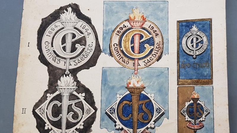 Logos marking the 50th anniversary of the foundation of Conradh na Gaeilge