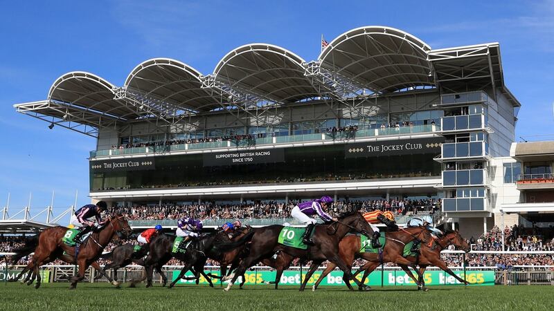 Fairyland ridden by Donnacha O’Brien wins The Juddmonte Cheveley Park Stakes at Newmarket. Photograph: Simon Cooper/PA Wire