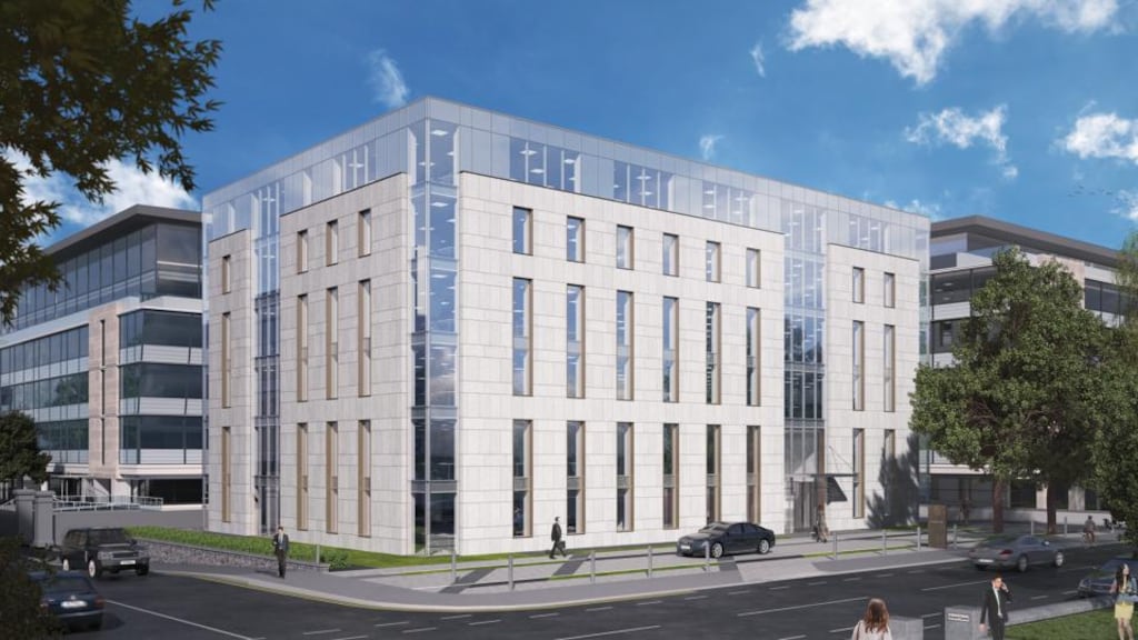 CGI of a new office block at 45 Mespil Road, designed by architects Burke Kennedy Doyle.