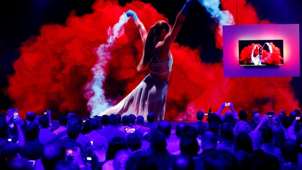 A Philips lighting presentation. The company reported a marginal rise in third-quarter core profits on Thursday, meeting analysts’ estimates. Photograph: Hannibal Hanschke