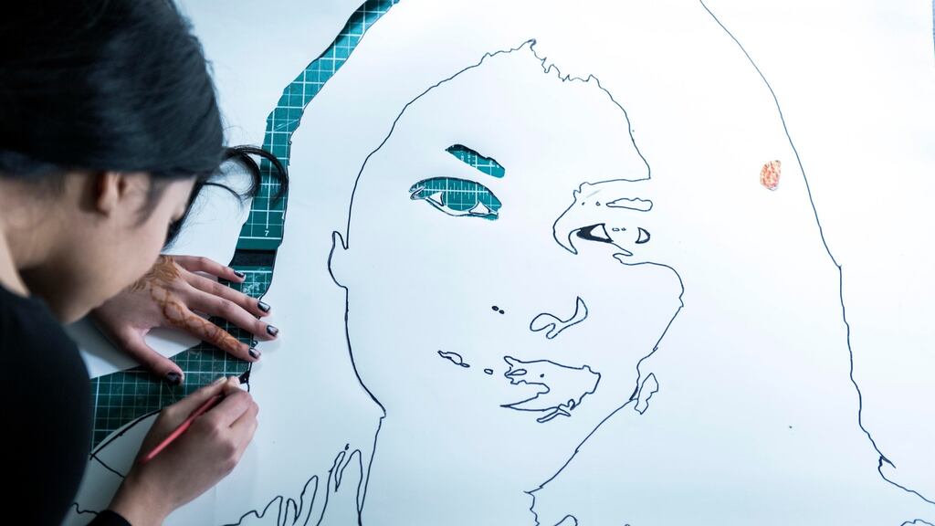 Arriving into View: all of the teenage artists have lived in direct-provision centres. Photograph: Michael Mac Sweeney/Provision