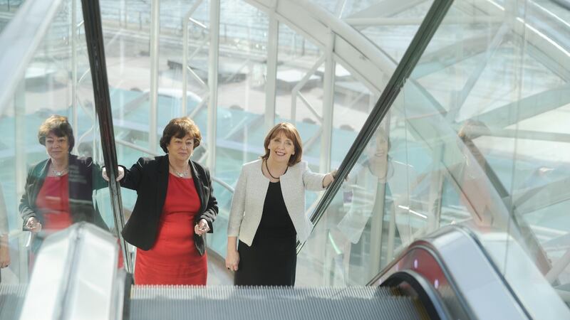 Social Democrats leaders Catherine Murphy (left) and Róisín Shortall at the party’s annual convention. Photograph: Aidan Crawley