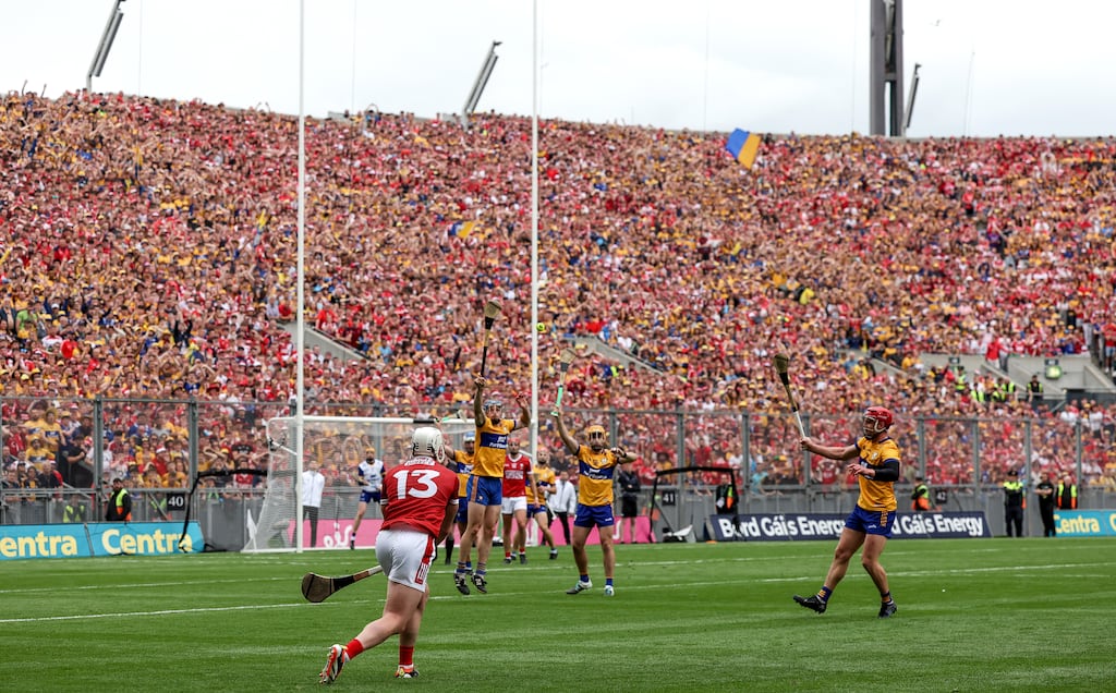 Cork’s Patrick Horgan scores a point to send the All-Ireland final to extra-time - but final replays may be on their way back. Photograph: Morgan Treacy/Inpho