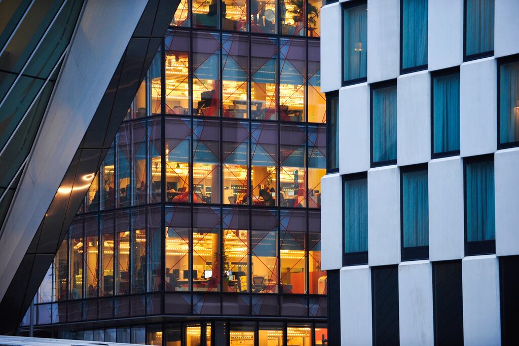 Meta's offices in Dublin's Silicon Docks area: 'Factors such as remote working options and... other economic and housing crisis variables, resulted in overseas job seekers putting pause on their plans to relocate to Ireland...' Photograph: Aidan Crawley/Bloomberg
