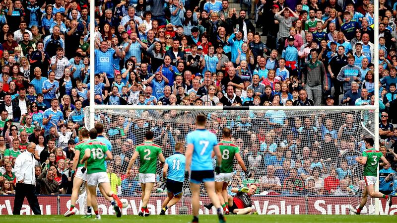 Con O’Callaghan scores his second goal. Photograph: Ryan Byrne/Inpho