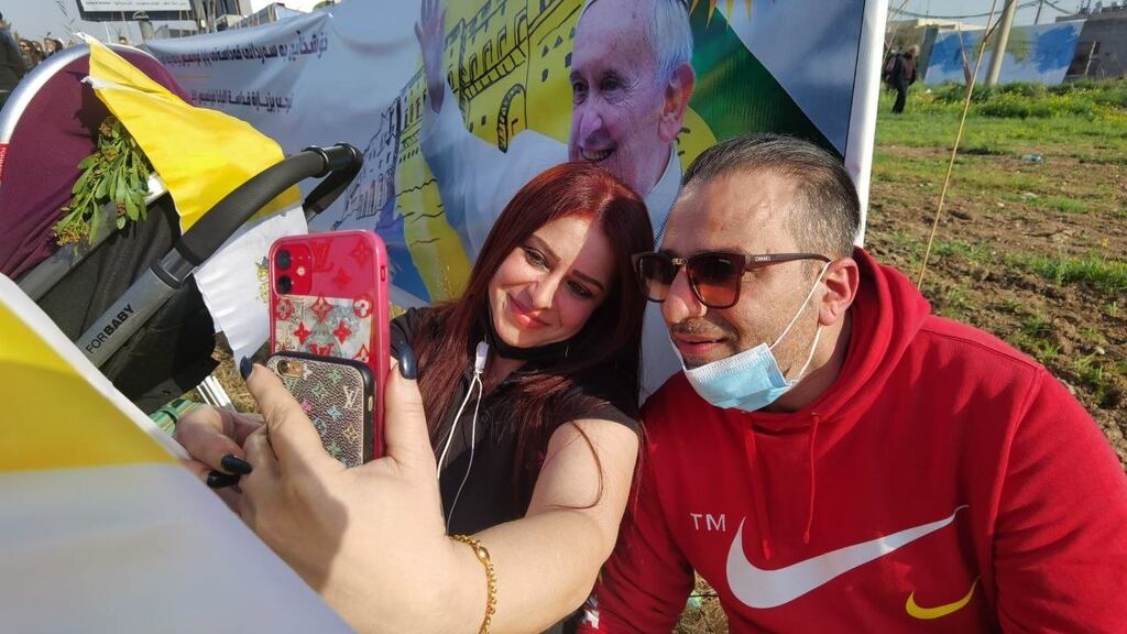 Iraqi Christians in Erbil getting ready to welcome Pope Francis on his visit in March. The number of Christians in Iraq has plummeted over the last two decades from 1.4 million to about 250,000, less than 1 per cent of the country’s population. It takes extraordinary courage to be a Christian in such circumstances but courage has been a feature of the church’s life from the beginning. Photograph: Fariq Faraj Mahmood/Getty Images