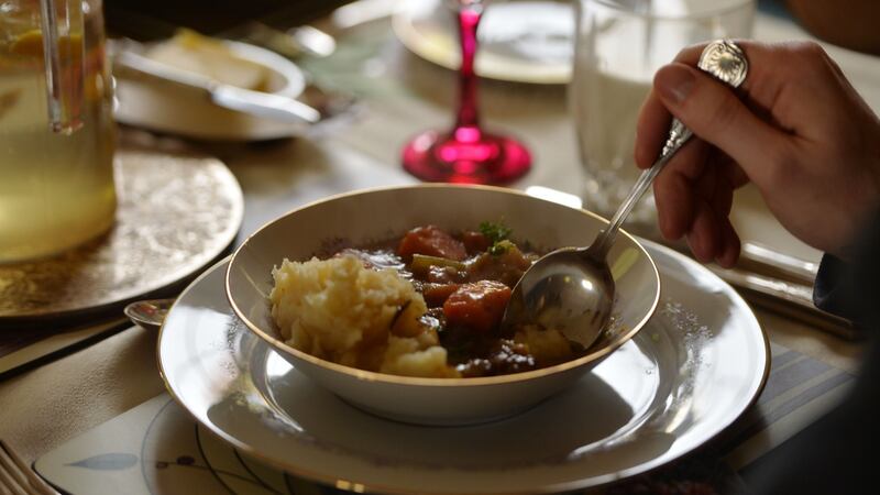 A plate of venison stew after a day of deer hunting. Photograph: Alan Betson