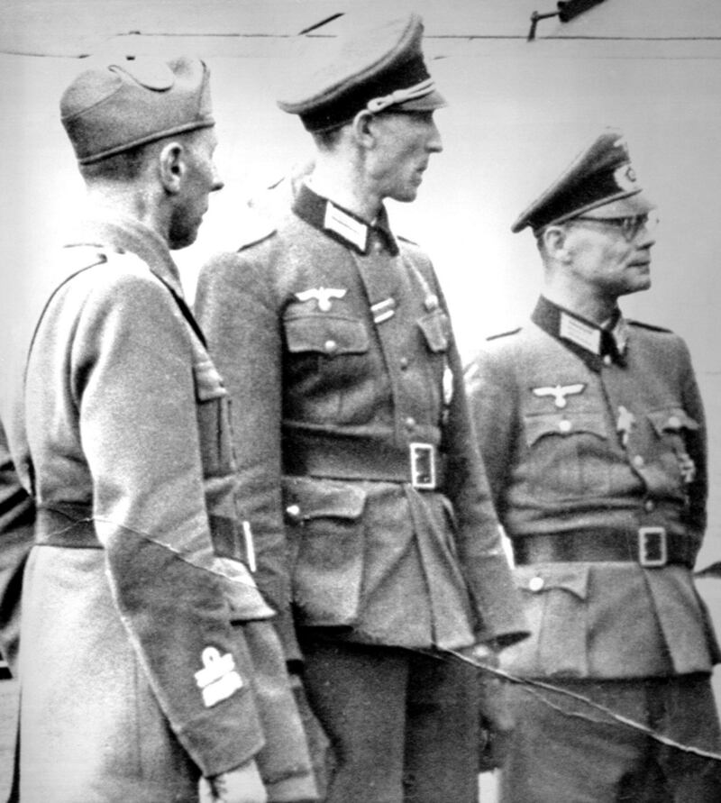 Former UN secretary general Kurt Waldheim (centre) at a meeting on May 22nd, 1943, at an airstrip in Podgorica, Yugoslavia. Photograph: AP/World Jewish Congress