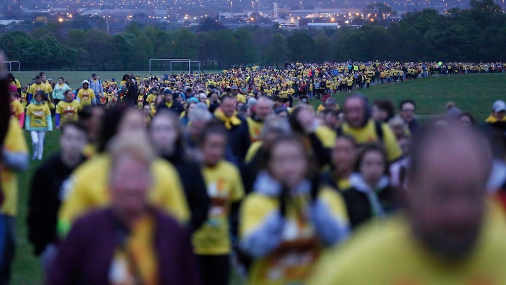 More than 10,000 people turned out for Darkness into Light in the Phoenix Park, Dublin. Photograph: Sasko Lazarov/Photocall