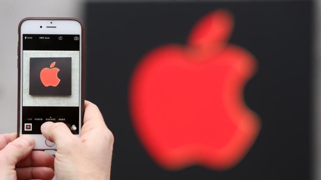 One-product wonder: the main risk for Apple is an over-reliance on one product (the iPhone), which accounts for 54 per cent of total revenues. Photograph: Adam Berry/Getty Images