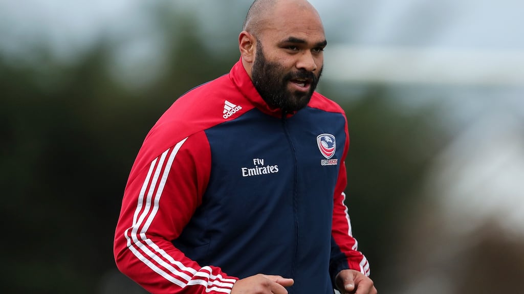 Former Chicago Bears running back Paul Lasike will start at inside centre against Ireland on Saturday. Photograph: Laszlo Geczo/Inpho
