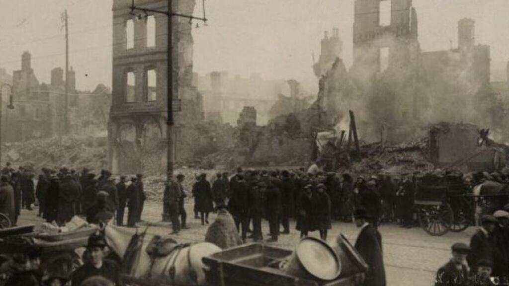 The burning of Cork on December 11th, 1920. Photograph courtesy of the National Library of Ireland