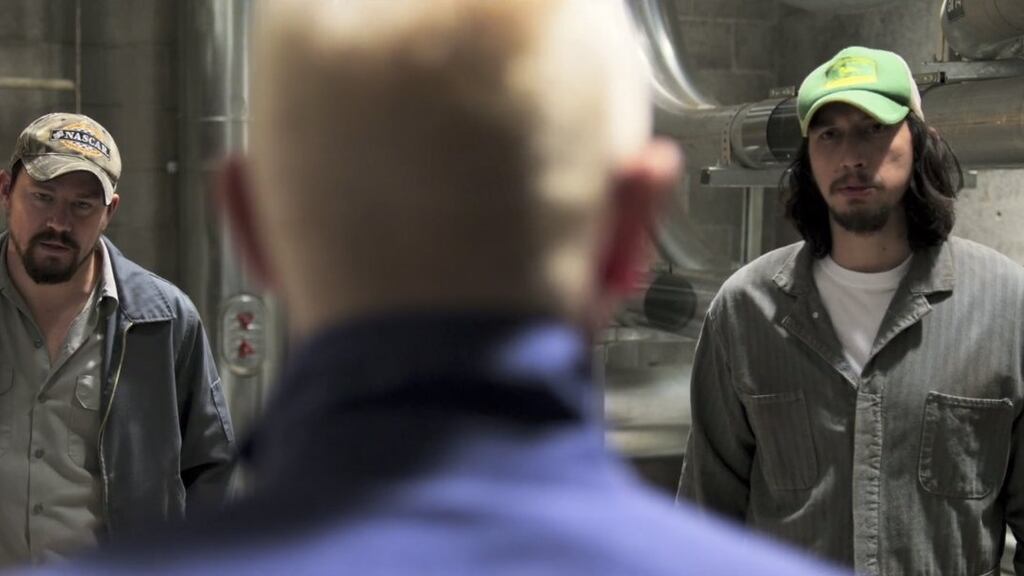 Redneck robber: Channing Tatum as Jimmy Logan, and his brother Clyde (Adam Driver)