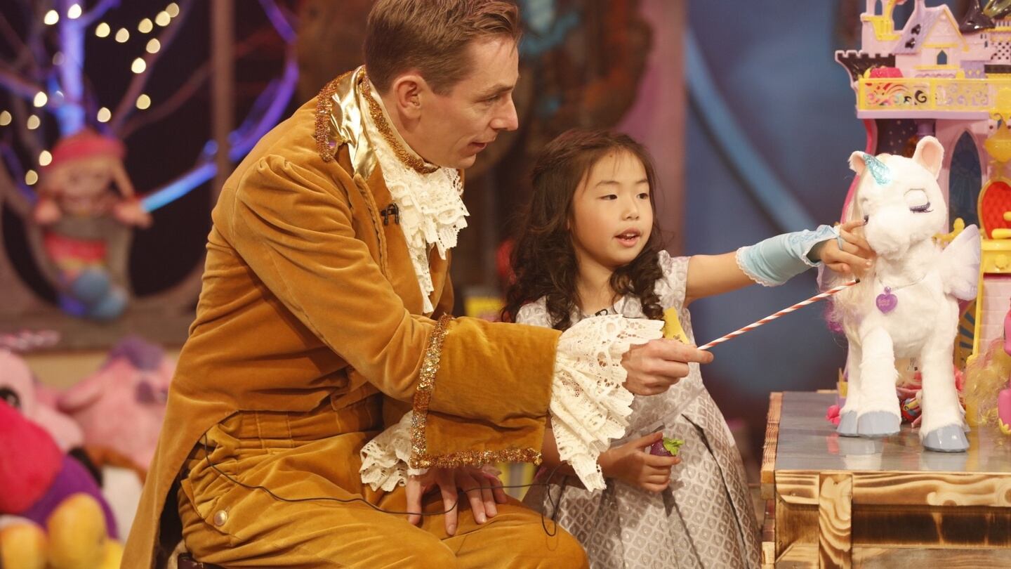 Toy tester Lara Ly Reddy (6) from Swords with Ryan Tubridy. Photograph: Andres Poveda