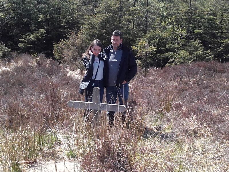 Members of the Chalmers family at the actual burial site at Drumbawn Bog outside Miltown Malbay in Co Clare.