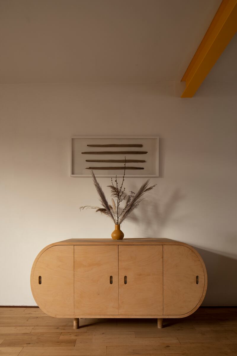 Stereopsis, a credenza (sideboard) influenced by Bridget Riley’s art. Photograph: Peter Molloy