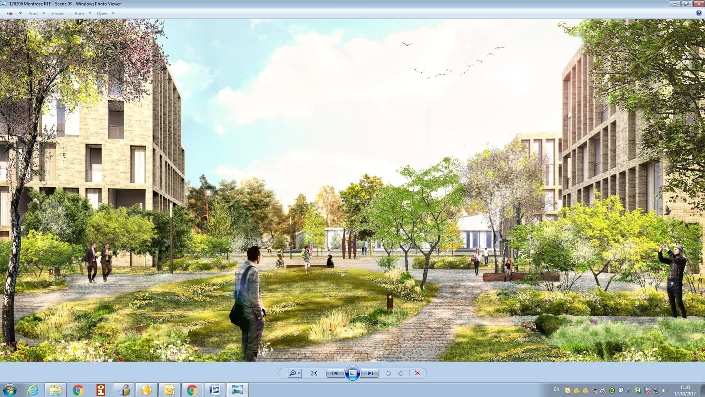 Artist’s impression of possible development on the Montrose site