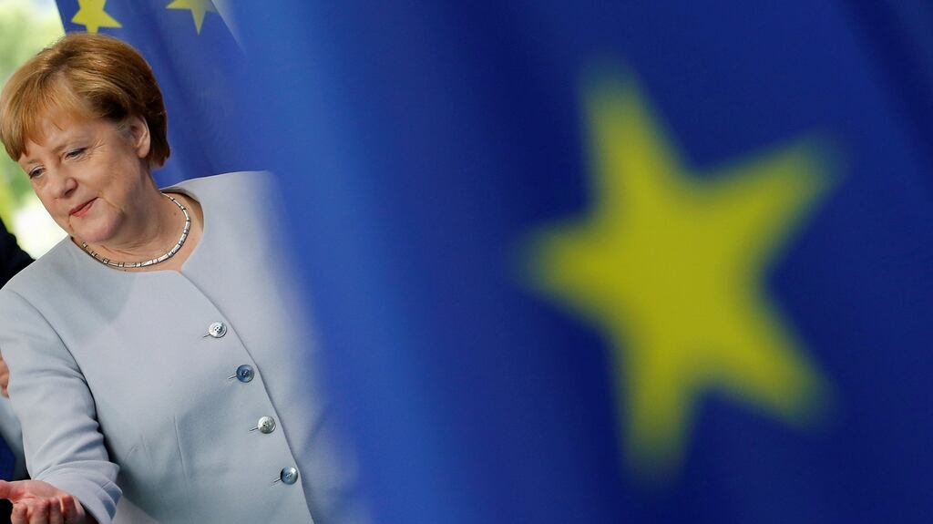 German chancellor Angela Merkel attends a news conference at the chancellery in Berlin, Germany, June 27th, 2016. Photograph: Hannibal Hanschke/Reuters