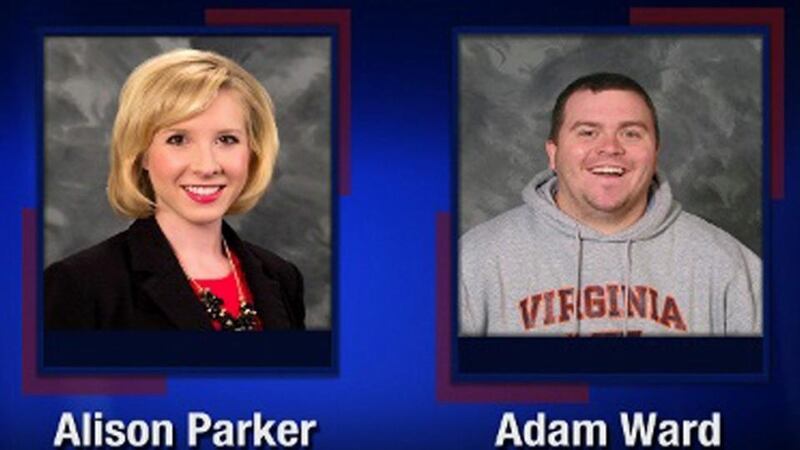 Alison Parker and Adam Ward are pictured in this handout photo from TV station WDBJ7. Photograph: Reuters