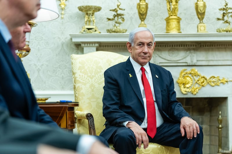 Israeli prime minister Binyamin Netanyahu in the White House on April 7th. Photograph: Eric Lee/The New York Times