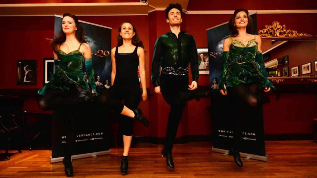 Sorcha Pollak, second from left, rehearses with Maria Buffini, Pádraic Moyles and Siobhán Manson. Photograph: Alan Betson