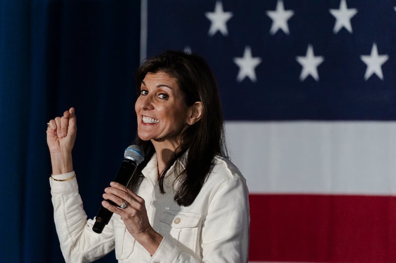 Nikki Haley finished third behind Trump in Iowa and is now pinning her hopes on a strong showing in New Hampshire. Photograph: Sophie Park/The New York Times