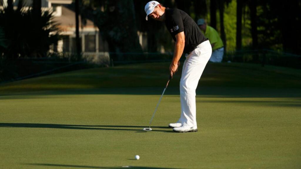 Ireland’s Padraig Harrington watches his putt on the 10th green during the second round of The Players Championship PGA golf tournament at TPC Sawgrass. Chris Keane/Reuters