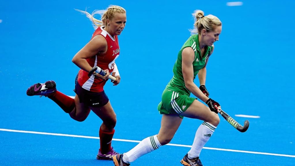 Nicola Daly in action for Ireland against USA in the World Hockey League: “I always wanted to drive.” Photograph: David Aliaga/Inpho.