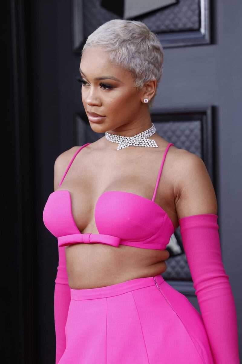 Saweetie in a Valentino two-piece. Photograph: Frazer Harrison/Getty Images for The Recording Academy