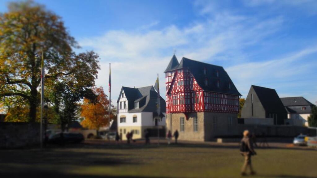 The Bishop of Limburg’s residence, with his private chapel (second right). Photograph: Kai Pfaffenbach/Reuters