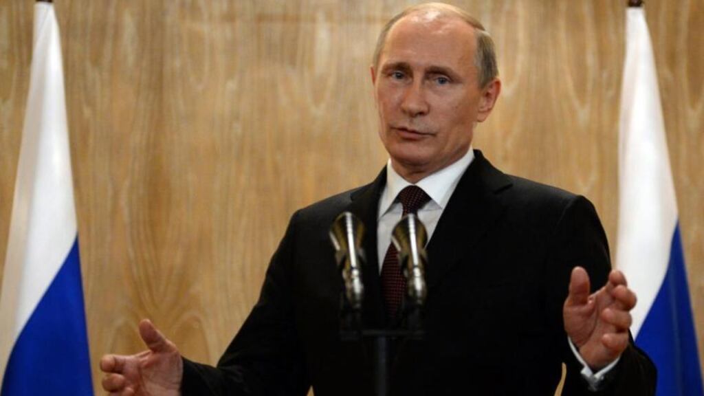 Russian president Vladimir Putin after the ASEM summit of European and Asian leaders in Milan yesterday. Photograph: Vasily Maximov/AP