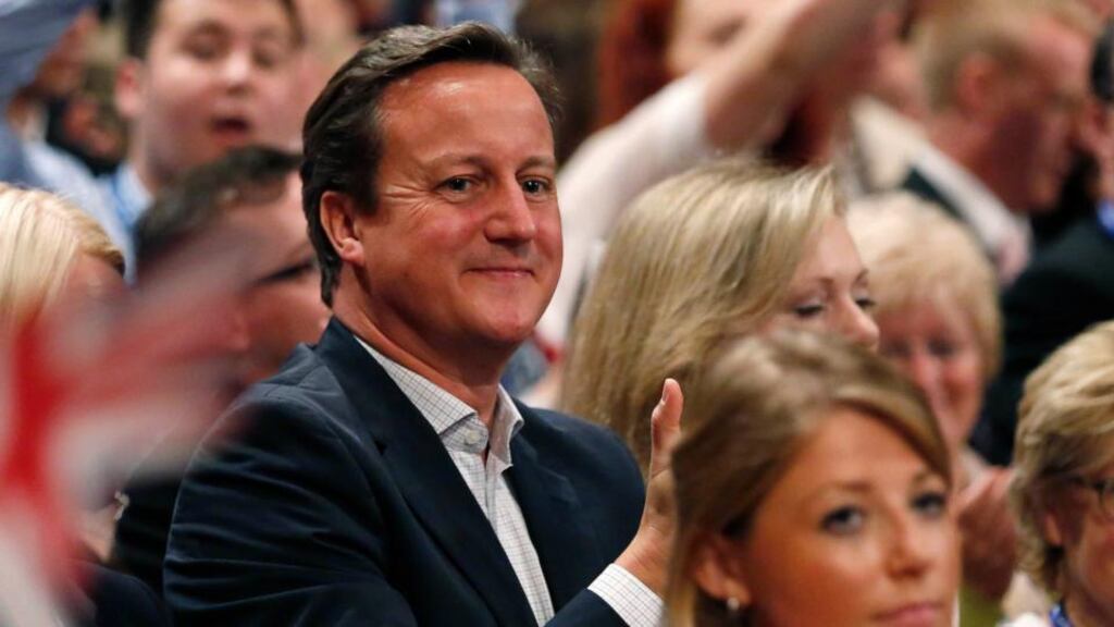 Britain’s prime minister David Cameron must neutralise the Ukip threat on one side, without damaging centre-ground support. Photograph: Luke MacGregor/Reuters