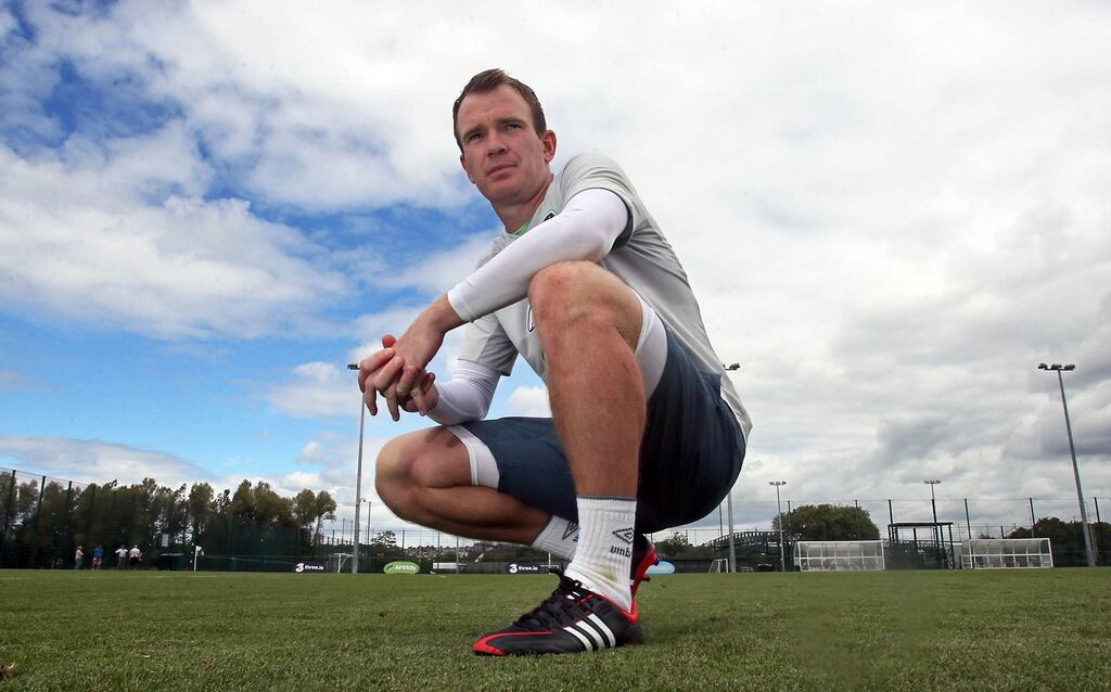 Glenn Whelan earns his 50th cap against Wales. Photograph: Donall Farmer/Inpho