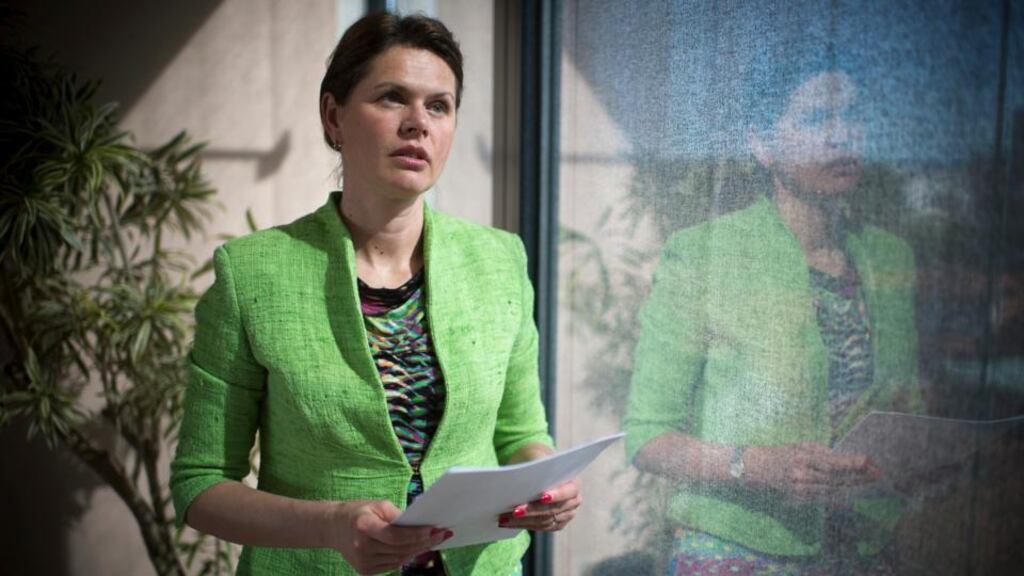 Slovenian prime minister Alenka Bratusek: said the stability package would be enough to prevent the tiny Alpine country following Cyprus in the euro zone queue for a bailout. Photograph: Matej Leskovsek/International Herald Tribune