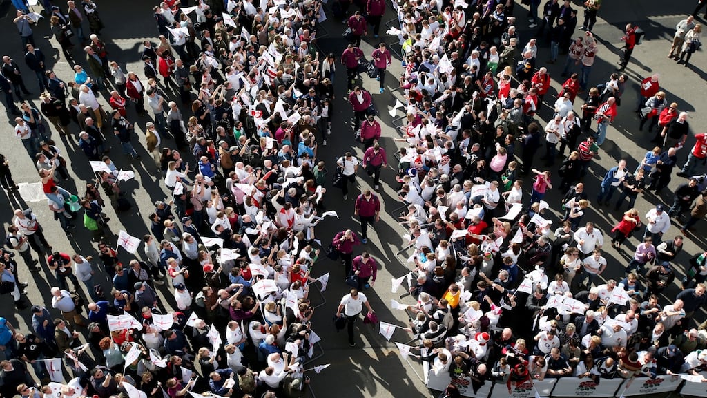 The England team arrive at Twickenham for their match against Wales in the RBS Six Nations in March last year. Photograph: David Rogers/RFU/via Getty Images