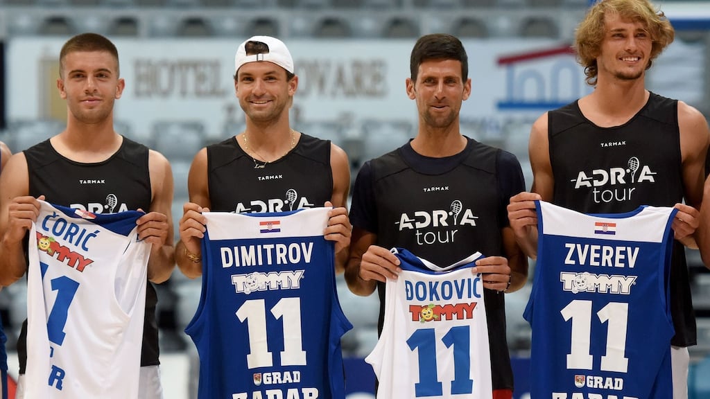 Borna Coric and Grigor Dimitrov have both tested positive for coronavirus following Novak Djokovic’s exhibition tournament. Photograph: Stringer/AFP