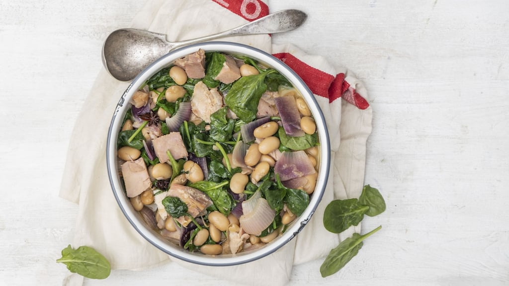 Butterbean cassoulet with ham, chestnuts and cider. Photograph: Paul Flynn/ Harry Weir