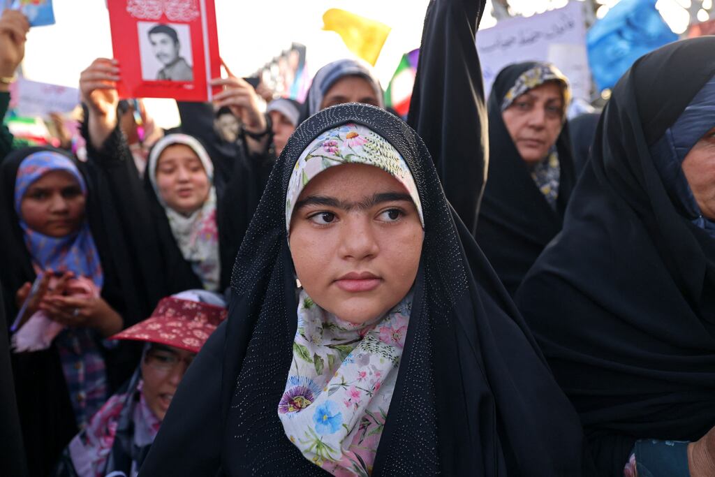Iranian women attend a pro-hijab rally in Tehran on July 12, 2023. Photograph: Atta Kenare/AFP via Getty Images