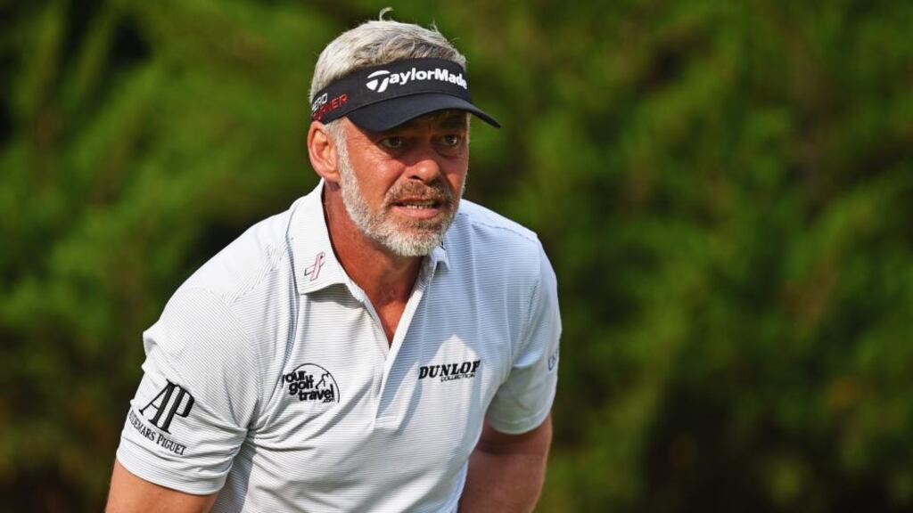 Darren Clarke watches a shot during the first round of the Tshwane Open at Pretoria Country Club. Photograph: Stuart Franklin/Getty Images