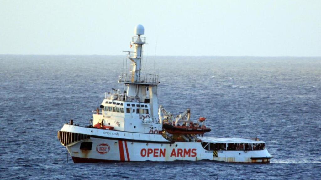 The rescue ship, operated by the Spanish NGO Proactiva Open Arms, has been refused permission to dock by Italy’s far-right interior minister, Matteo Salvini. Photograph: Lio Desiderio