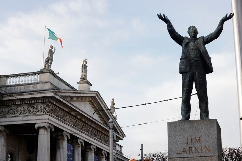 Jim Larkin's statue adjacent to the GPO on O'Connell Street, Dublin.
Photograph: Alan Betson/The Irish Times