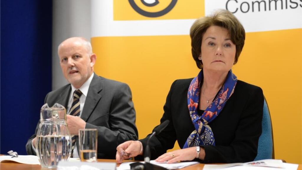 Ms Justice Mary Finlay Geoghegan at the launch in Dublin yesterday with Kieran Coughlan, Clerk Dáil Éireann. Photographer: Dara Mac Dónaill