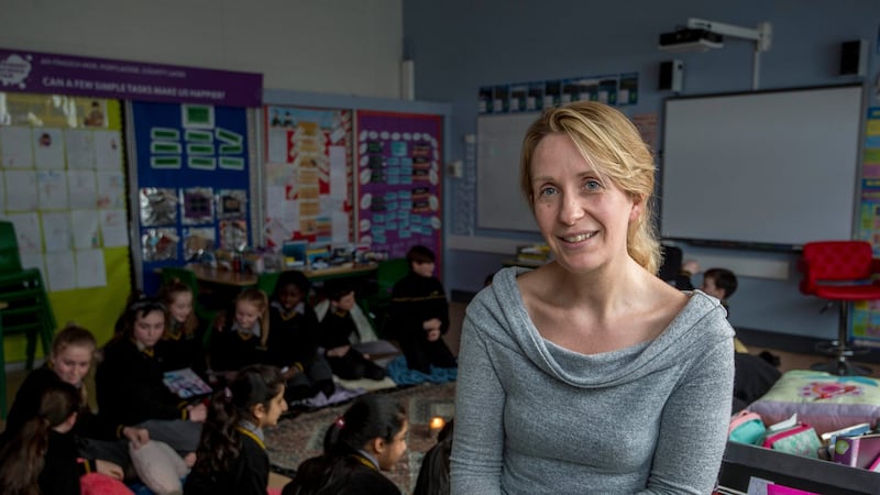 Teacher Anita Fennelly at Heath National School where she practises mindfulness with her sixth-class pupils. Photograph: Brenda Fitzsimons