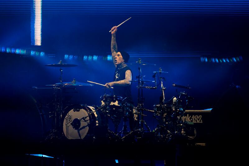 Blink-182: Travis Barker performs at the Royal Hospital Kilmainham in Dublin. Photograph: Tom Honan