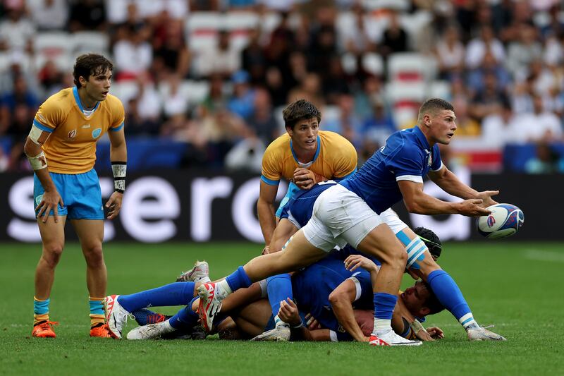 Italy have won both their matches at this year's Rugby World Cup but their third - against New Zealand - will be their toughest yet. Photograph: Cameron Spencer/Getty Images